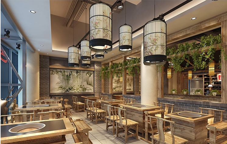 330平新中式餐飲空間設(shè)計效果-第2張圖片-上海古都建筑設(shè)計集團(tuán)